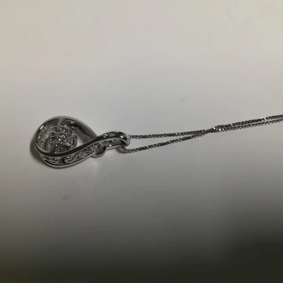 Kay Jewelers Infinity Teardrop Pendant with Free-floating Stone. - Picture 4 of 10